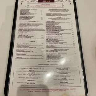 sushi and sashimi, menu