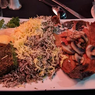 A tray full of fake Mediterranean food.  Not sure if I can take a third round.  Stop blowing smoke up my ass!  Stop disrespecting the game!!