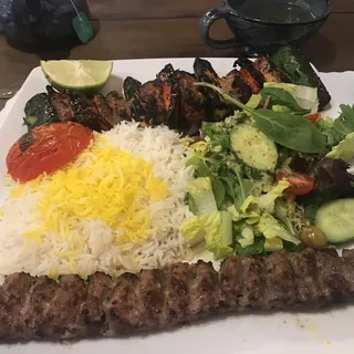 Rack of Lamb & Beef Kabob