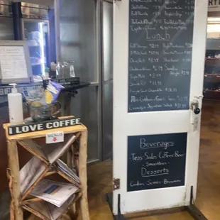 Menu board and menus