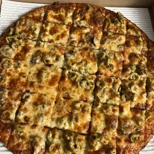 Green olives and mushrooms!