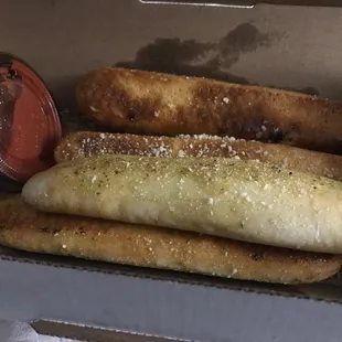 a box of breadsticks
