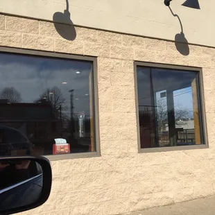 a side view of the building