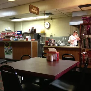 Front counter and potato chips