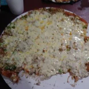 Half of my pizza was gone. He said "it broke". See my review.....