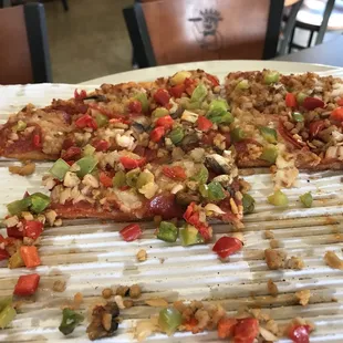 a partially eaten pizza