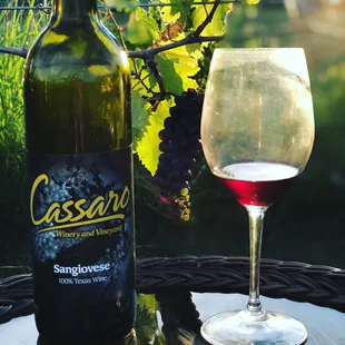 a glass of wine and a bottle of wine