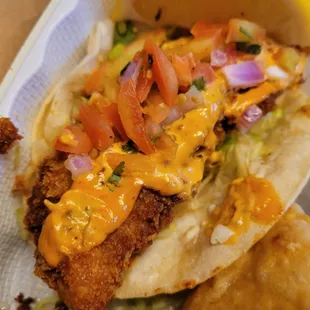 Baja Fish Taco,  as dressed up