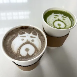 Hojicha Latte &amp; Matcha Latte