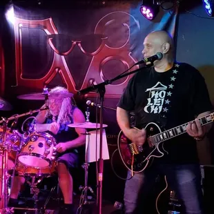 a band playing on stage