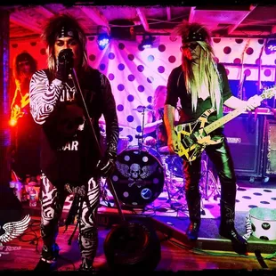 the band on stage