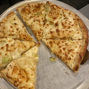 White pizza w/hot peppers