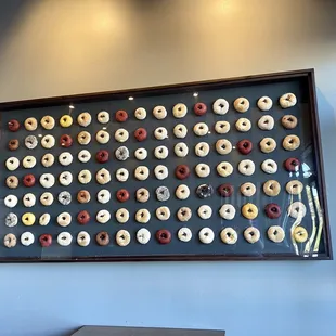a display of donuts