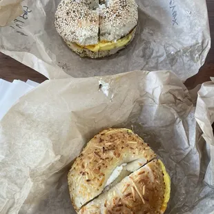 Joes Special on Everything Bagel  Joes Special on Asiago bagel