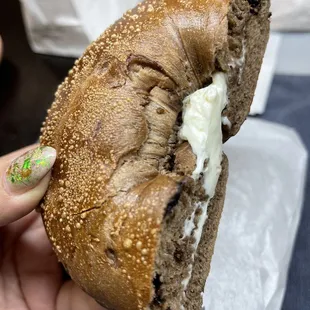 a half eaten bagel