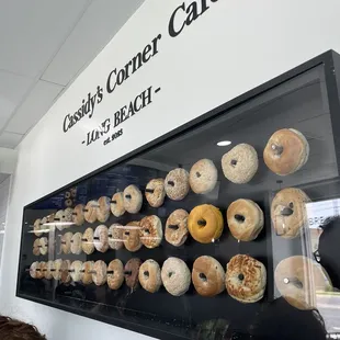 a display of doughnuts