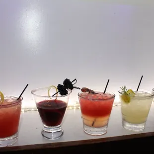 a variety of cocktails