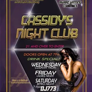 a flyer for a nightclub