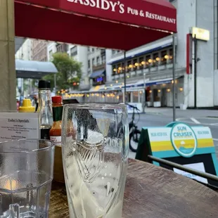 View from sidewalk table