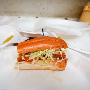 a sub sandwich with coleslaw