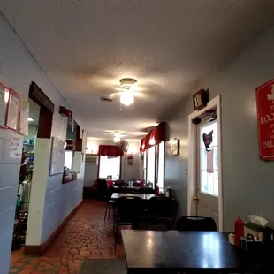 Long narrow building seats about 40