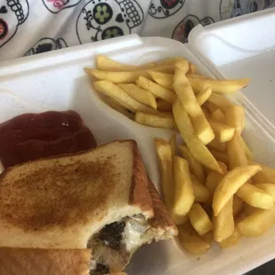 Patty Melt and Fries