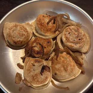 Pierogies (six of your choice and it comes with garlic bread). $12