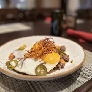 a plate of food on a table