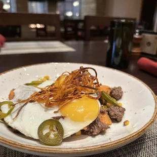 a plate of food on a table
