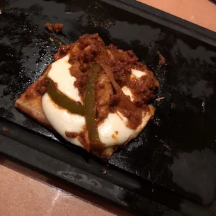 What's left of our flatbread appetizer