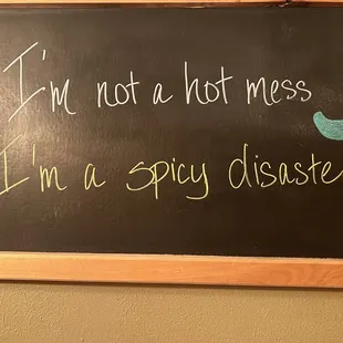 Bathroom chalkboard.