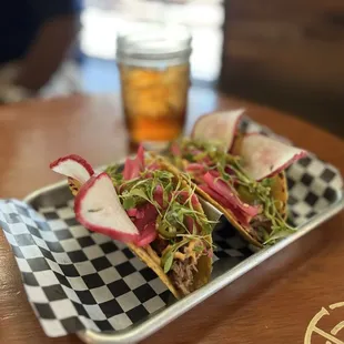 Carnitas tacos with everything