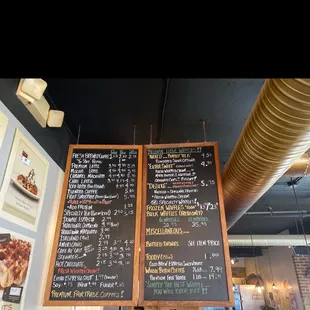 Behind the counter menu