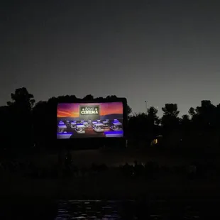 Watching a movie on a boat!