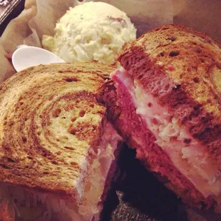 Reuben and potato salad