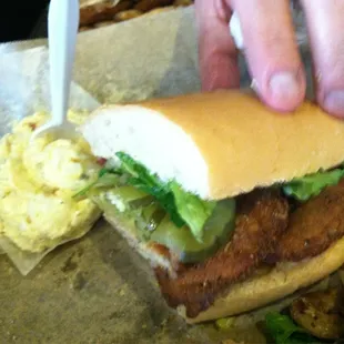 Only half as I destroyed the first half of my Uptown Shrimp PoBoy special $10.95