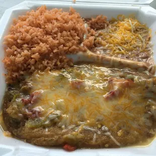 Chile Relleno was tasty and the beans were so good we got some extra on the side.
