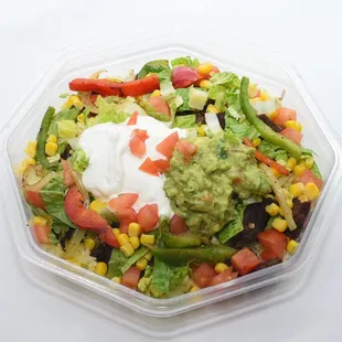 a salad in a plastic container