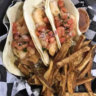 Shrimp tacos. Very good.