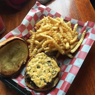 Half pound cheeseburger