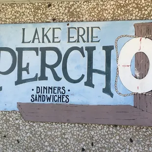 a sign for lake erie perch