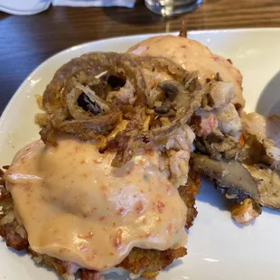 Lobster hash Benedict