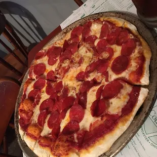 12&quot; stone oven pepperoni  perfect Friday night dinner. Part of a special $14 for a pepperoni  and two side salads
