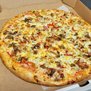 a pizza in a pizza box