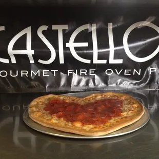 Heart shaped pizza. valentine's day