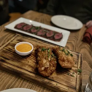 Beef Medallions and Chicken Empanadas