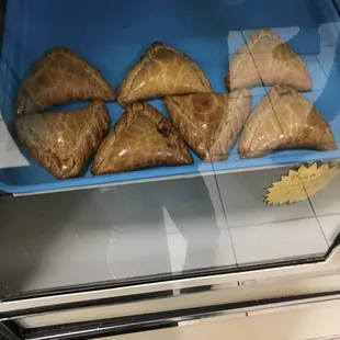 pastries in a display case