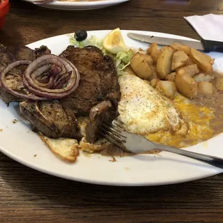 T-Bone Steak and Eggs