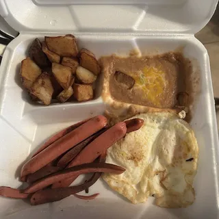 Turkey Franks and Eggs