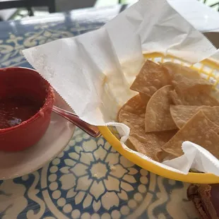 Fresh chips and steaming fresh salsa